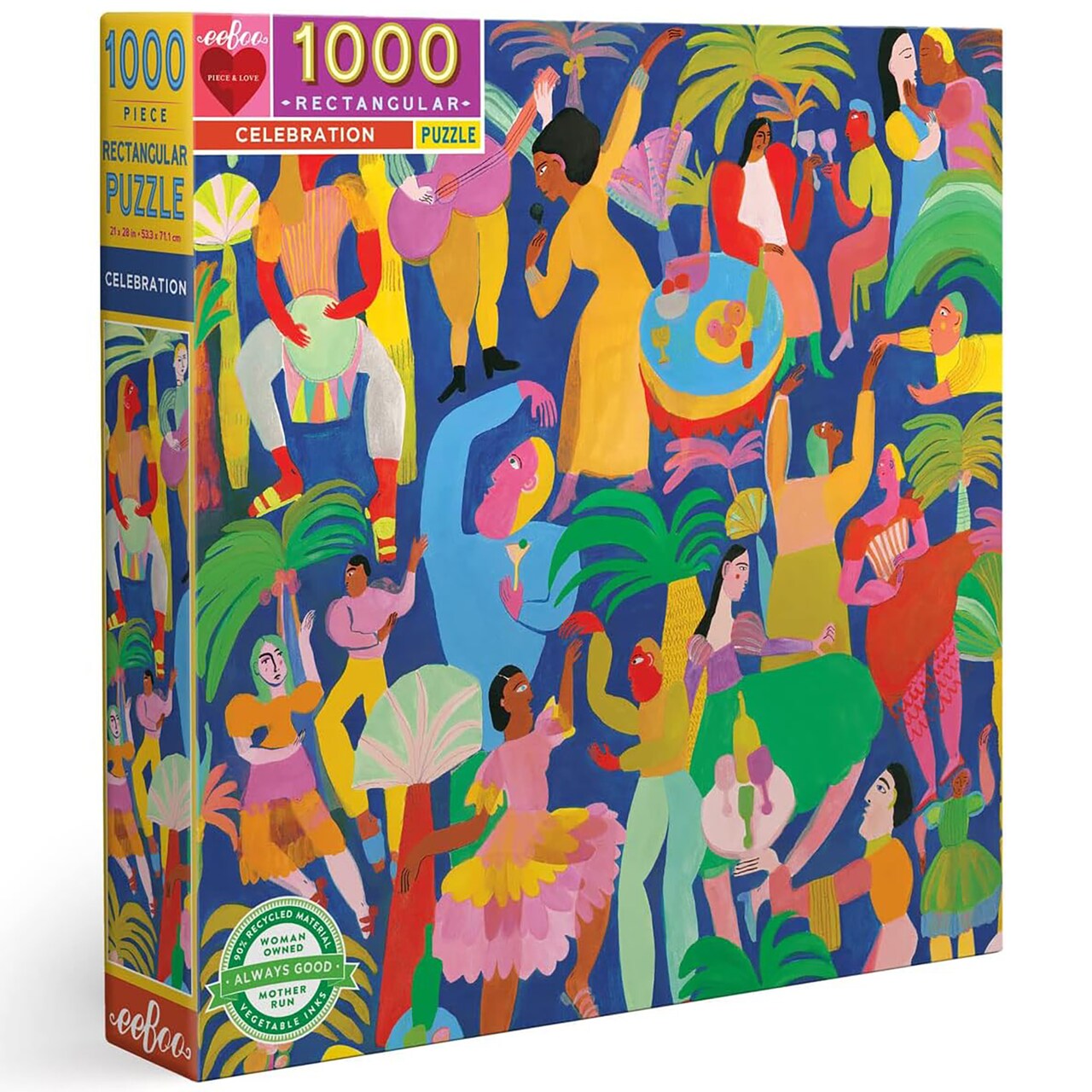 eeBoo's Piece and Love Celebration 1000 Piece Rectangular Adult Jigsaw Puzzle 1 ea